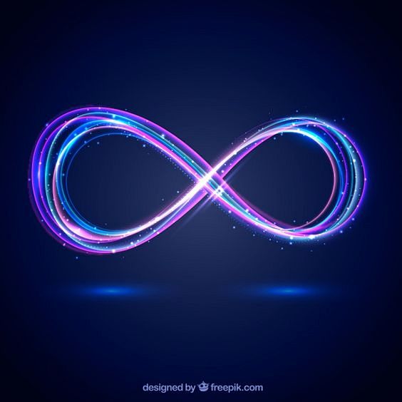 infinity symbol with glowing effect free vector