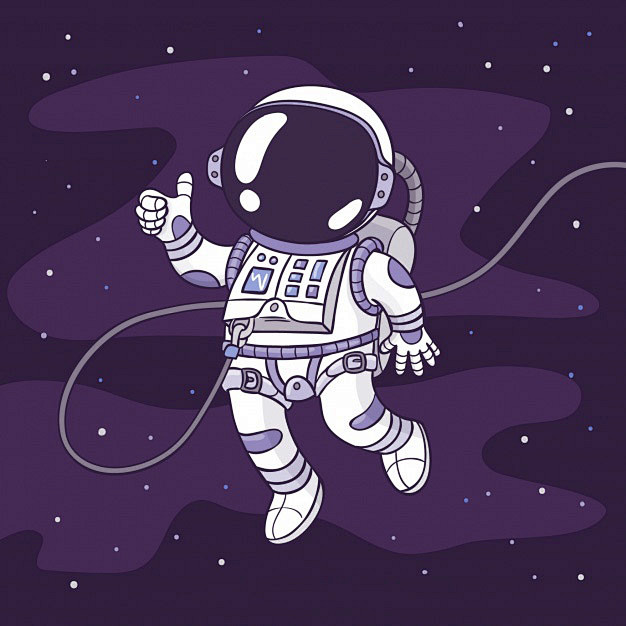 卡通宇航员插画矢量图素材