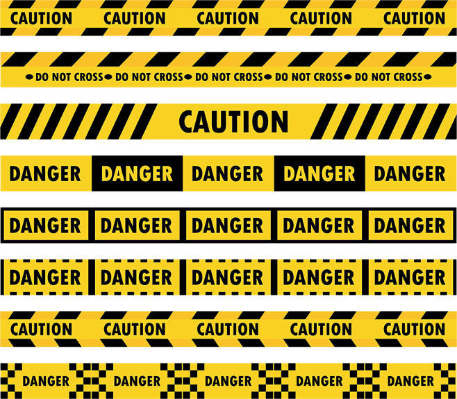 警戒线警示条封条促销时尚装饰元素免抠_png: