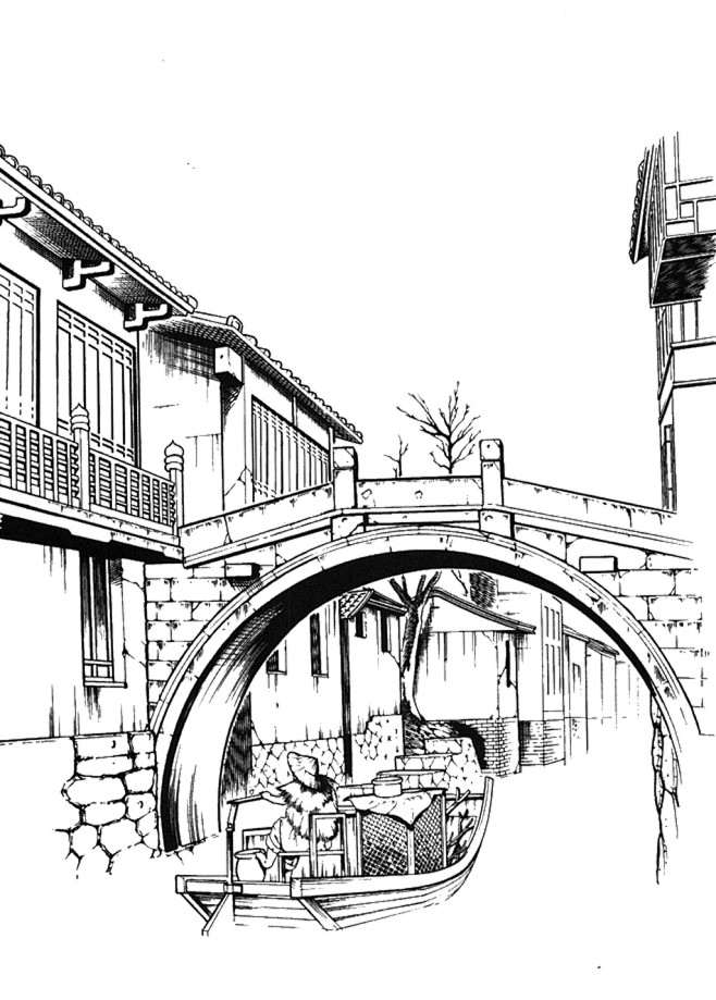 渺颜从待时·雨嗯转采于2018-08-08 13:35:00素描中式建筑手绘渺颜该