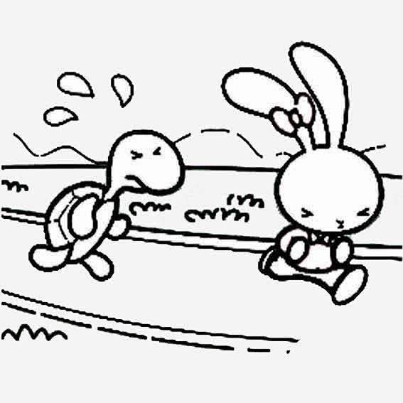 乌龟和兔子赛跑简笔画图片