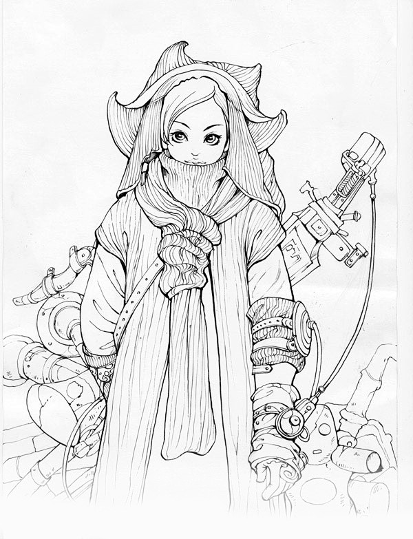 sai上色超强古风美女cg动漫线稿74张手绘人物水彩漫画xb004淘宝网