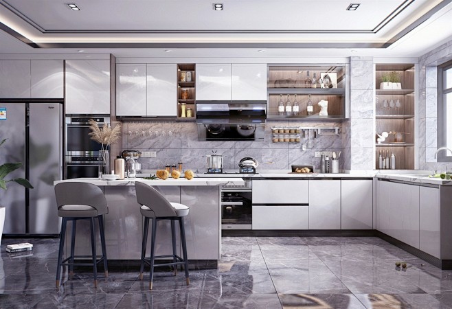 新提醒已处理现代风格开放式厨房橱柜室内设计拓者设计吧