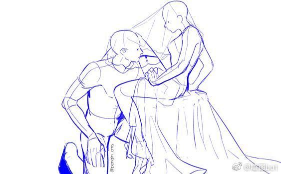 绘画参考520特辑甜甜双人构图参考67676767