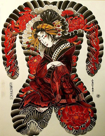 日本花甲纹身图片图片