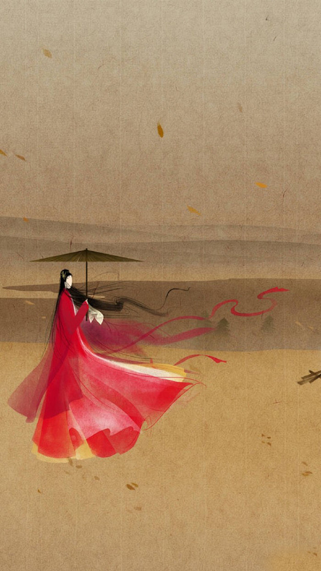 手绘插画漫画呼葱觅蒜无脸古风图集大话西游