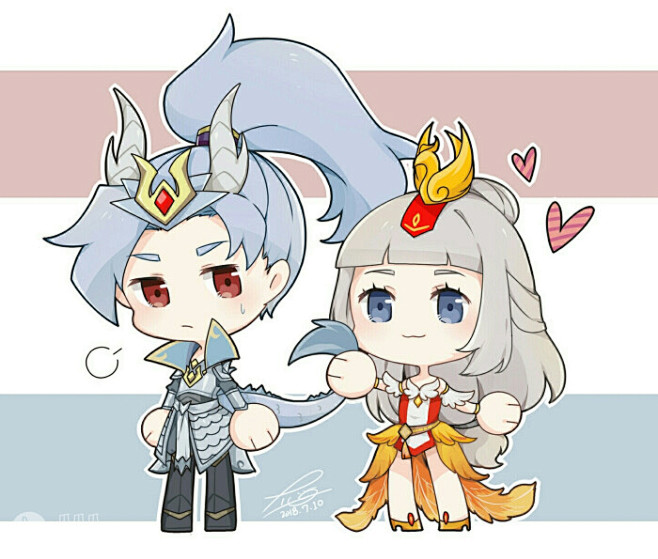 王者荣耀韩信白龙吟王昭君凤凰于飞q版