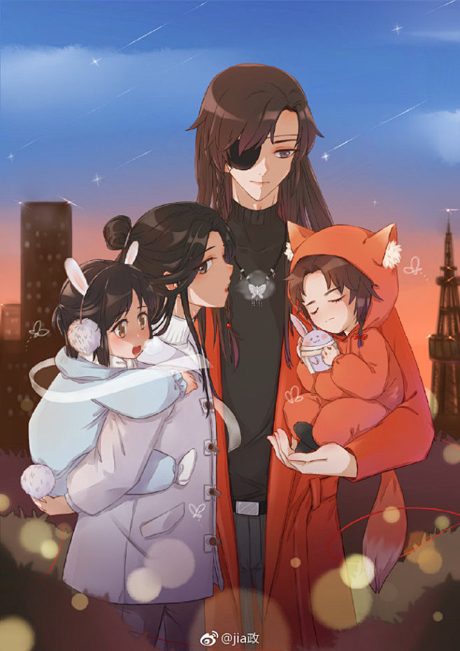 天官赐福 花怜 花怜新年快乐 花怜 17 00 花怜一家 傍晚的回家路上 私心画了小小厄若 展开全文c