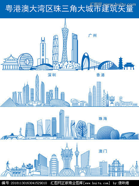 粤港澳大湾区地标素材
