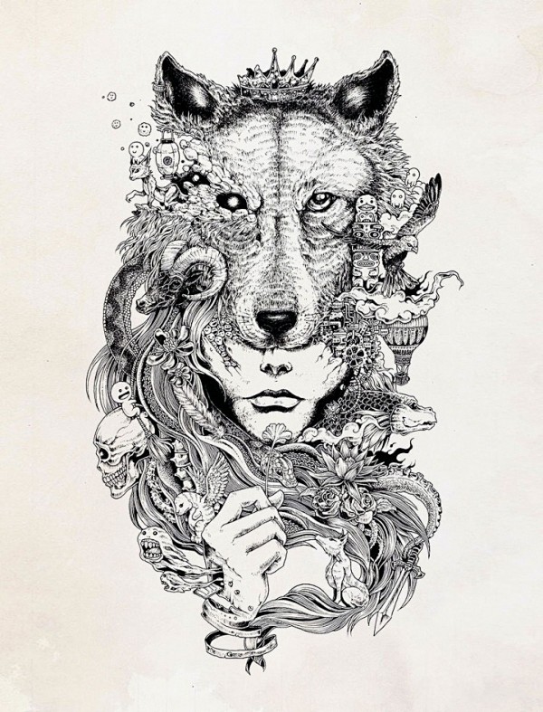 近期收集的创意黑白装饰画马蹄网