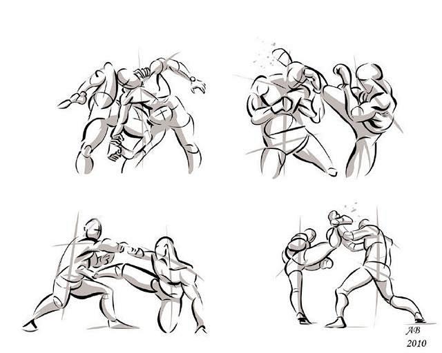 就是这么帅双人打斗姿势绘画参考