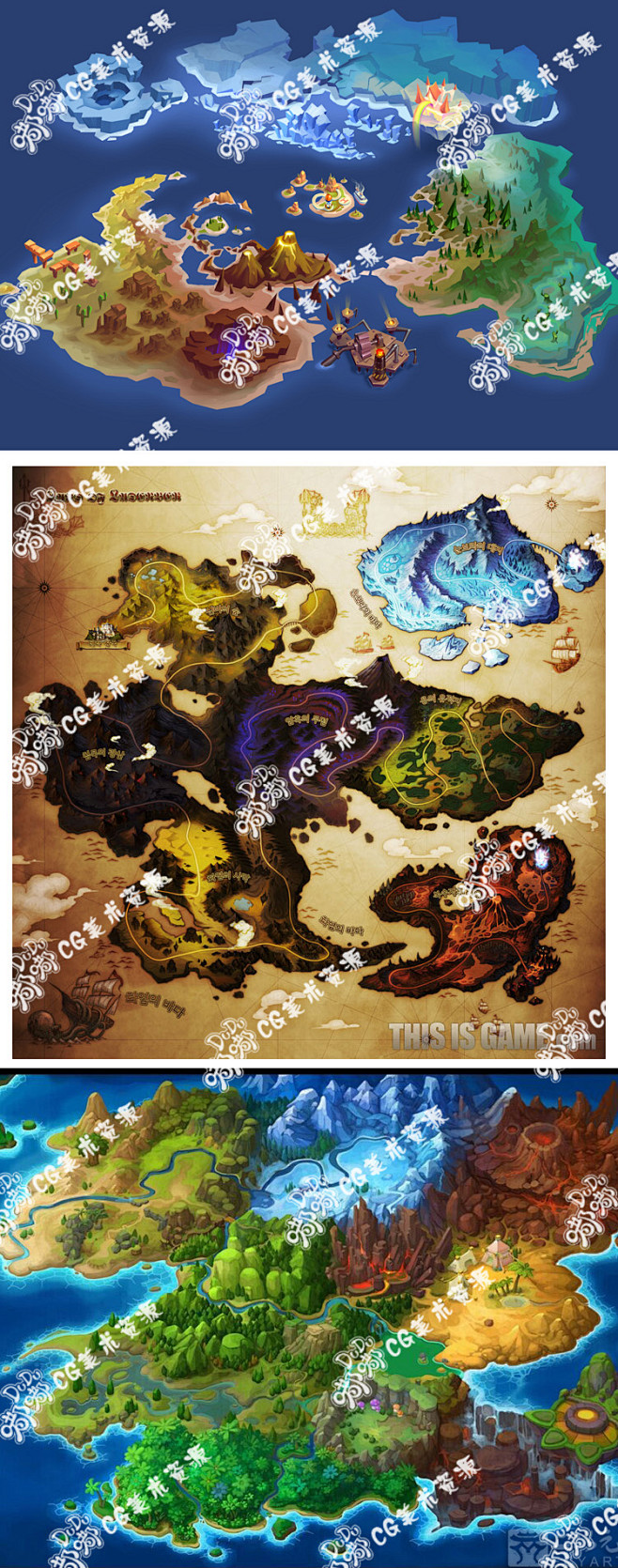 362游戏原画资源游戏世界地图地形图合集参考2d资源淘宝网