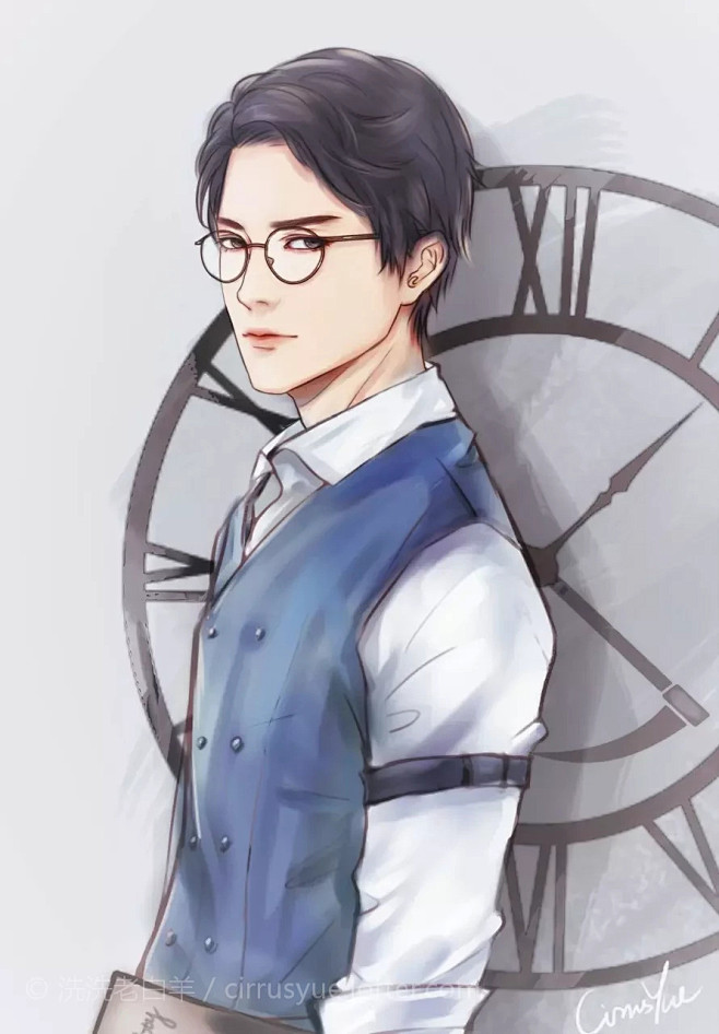 朱一龙沈巍手绘绘师洗洗老白羊图源lofter侵权删