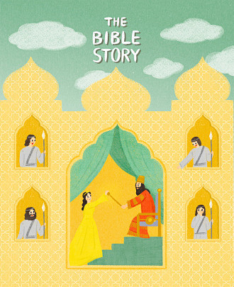 以斯贴觐见圣经故事插画插图设计psd