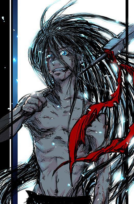 热血动漫潮与虎手机壁纸 苍月潮兽化长发手机