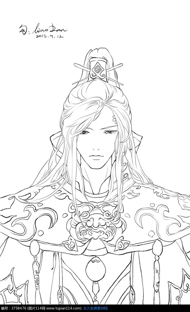 古装人物卡通手绘线稿