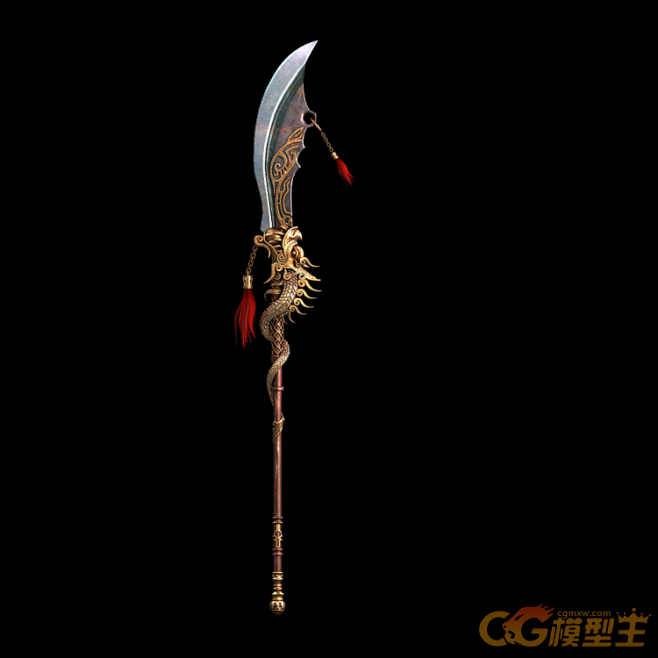 武器大刀青龍偃月刀偃月大劍神龍屠龍刀傳奇武器高模武器021cg模型庫