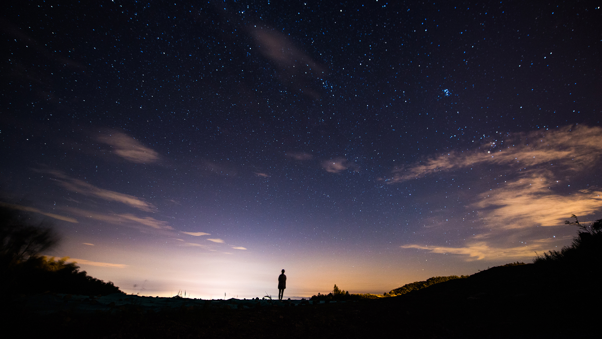 一个人孤独星空风景壁纸