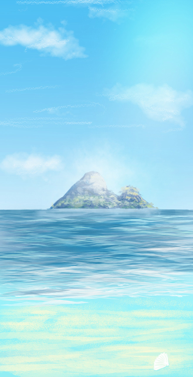 nzt的插画夏天快到了沙滩海岛比基尼