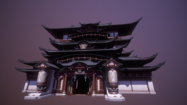 lowpolybuildingskeliumakedsomejapanbuildingsforamobilegame