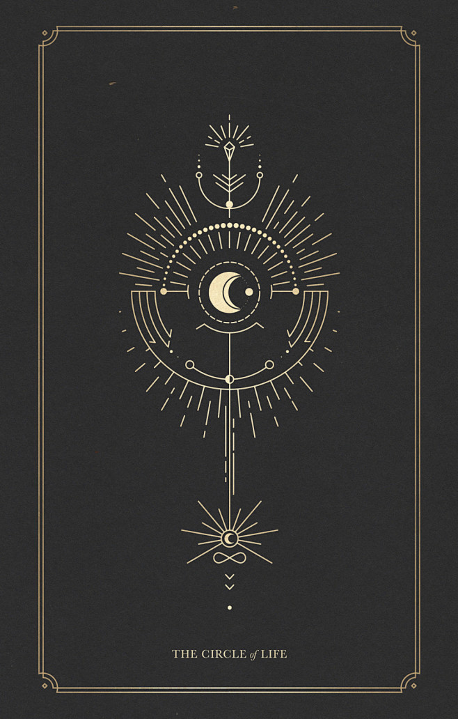 一组使用线性元素绘制的宇宙星图