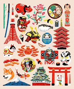和风 夏日祭元素 花瓣网 陪你做生活的设计师 Me Japanese Icons