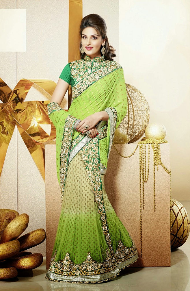 野人小饰印度纱丽服饰2014绣珠刺绣华丽宝莱坞顶级设计纱丽s