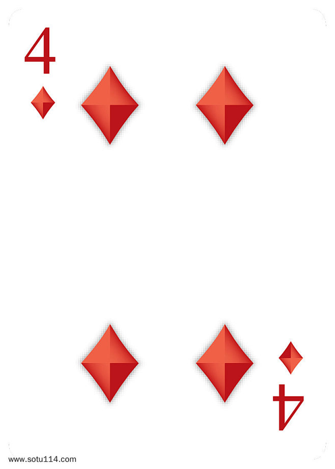 方片4扑克牌卡片