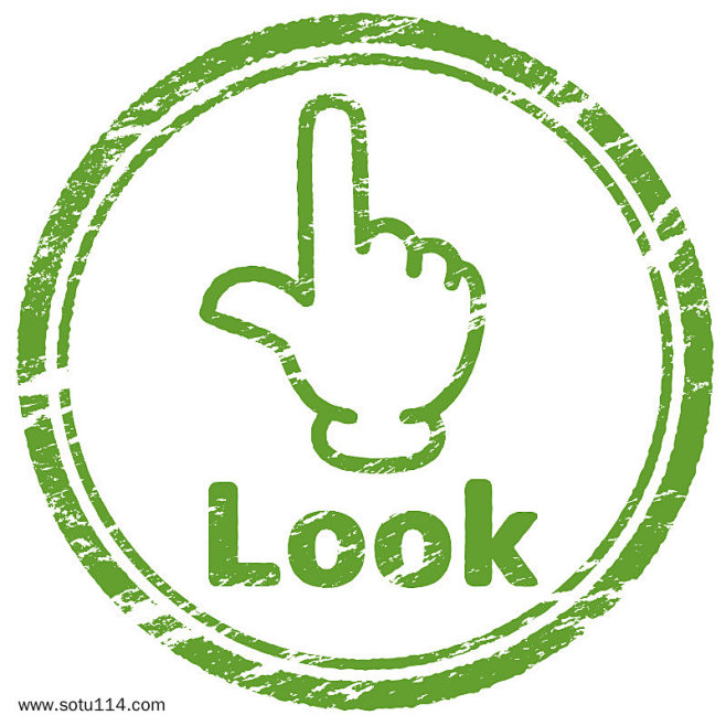 圆形look图案印章