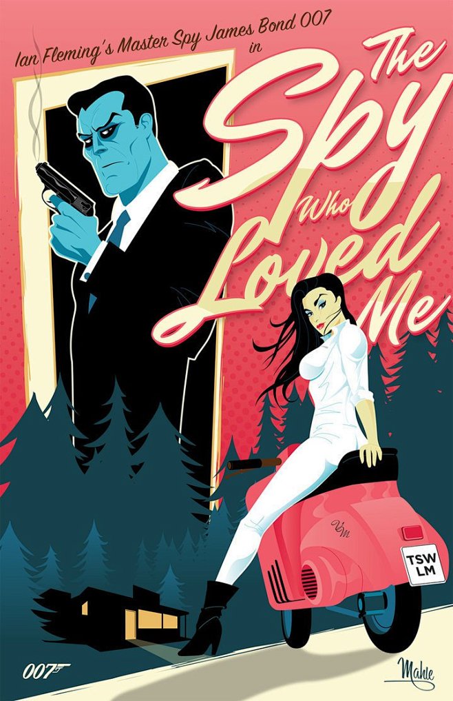 美式线条的海报式插画原图尺寸719x1111px