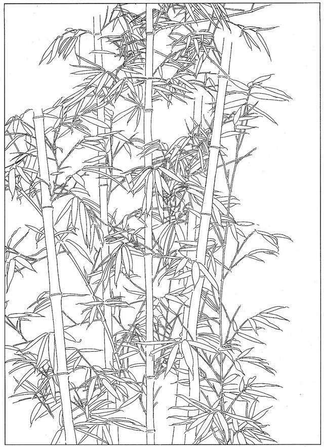 竹雕图案线描稿图片