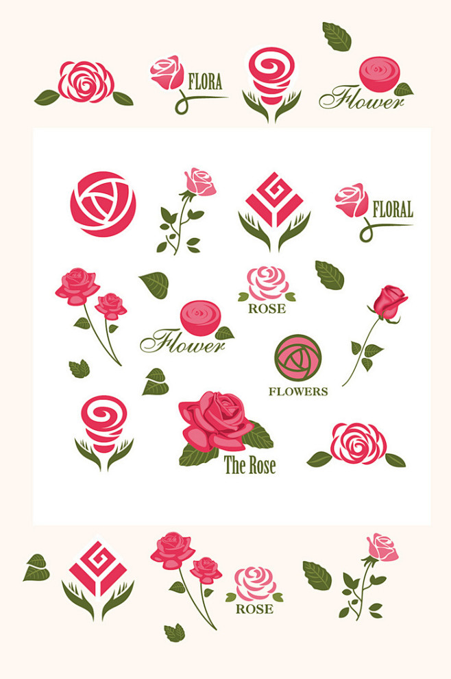 玫瑰花的符号图案大全图片
