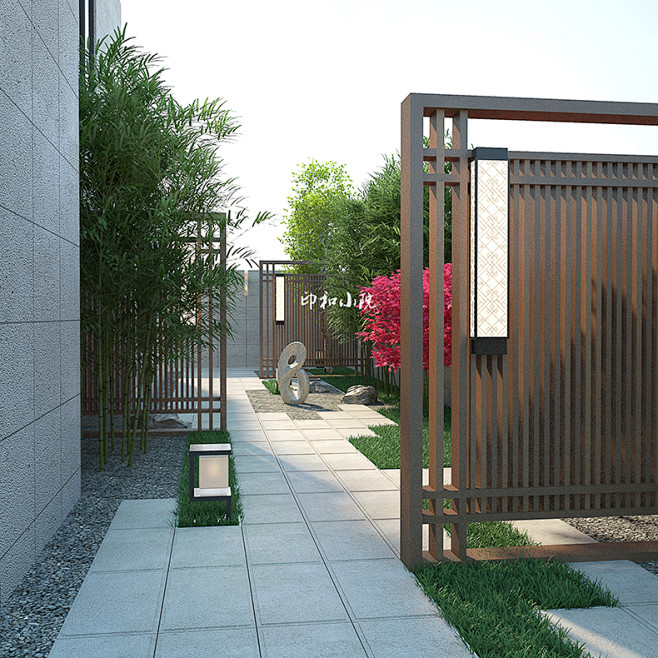 苏州湖西玲珑现代风格庭院设计 效果图 施工图