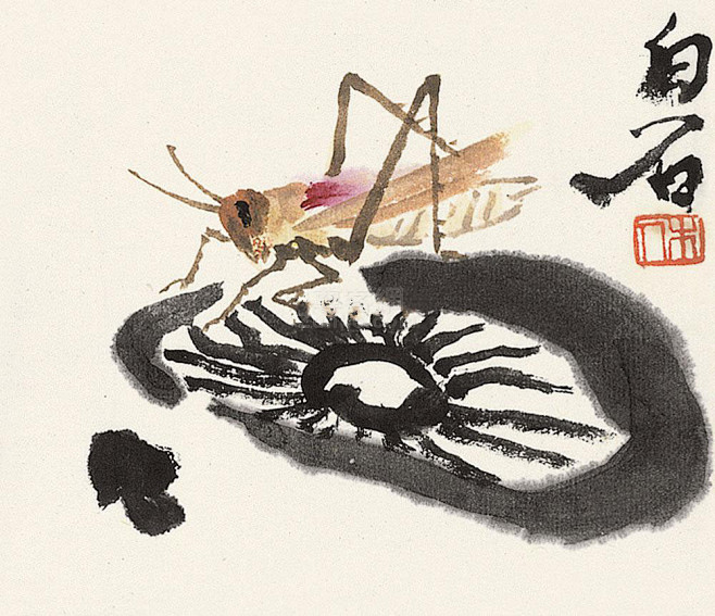 齐白石虫草纸本作品欣赏