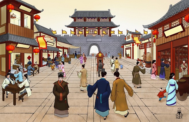 com.cn 一抹幽蓝采集到古风素材  采集 zcool.com.cn 几张 "古代街景"