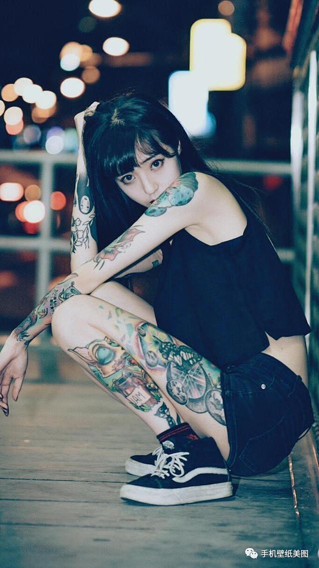 2019抖音超火壁纸,网红纹身小姐姐壁纸,波多野