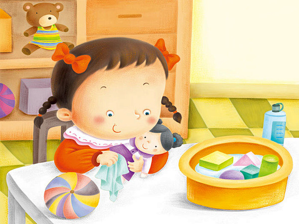 幼儿园教育漫画爱玩具勤擦洗