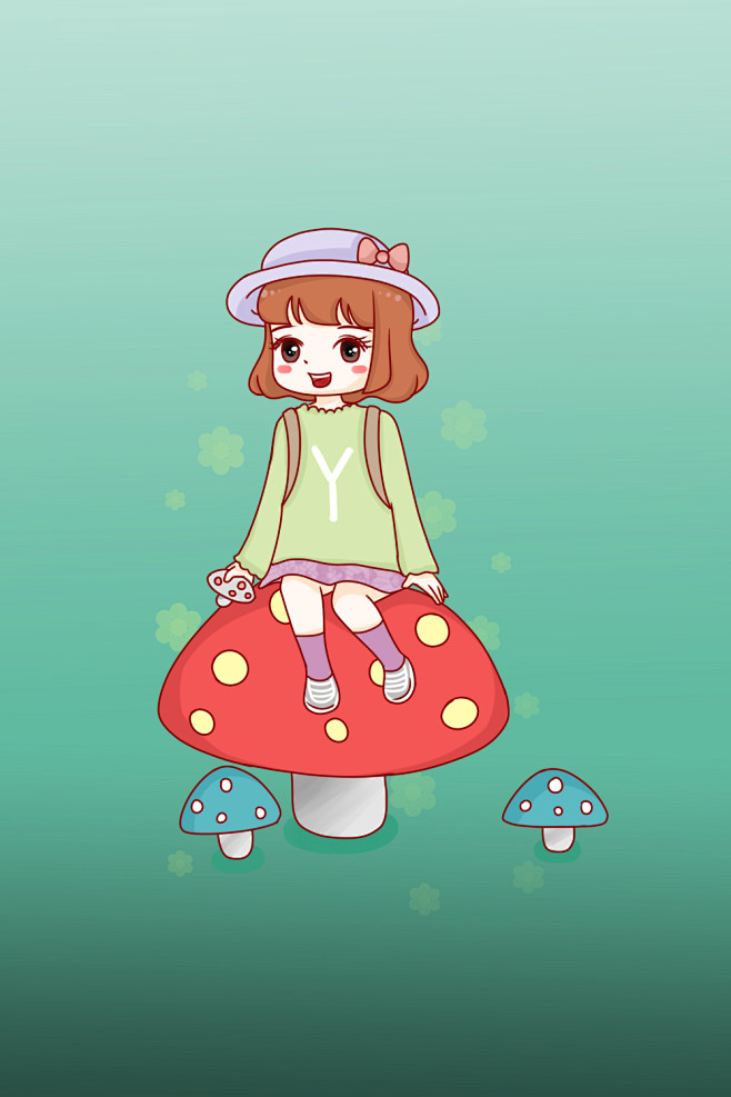 一路阳光h从一只妍子转采于2016-04-19 16:59:18蘑菇女孩~~#壁纸#人物