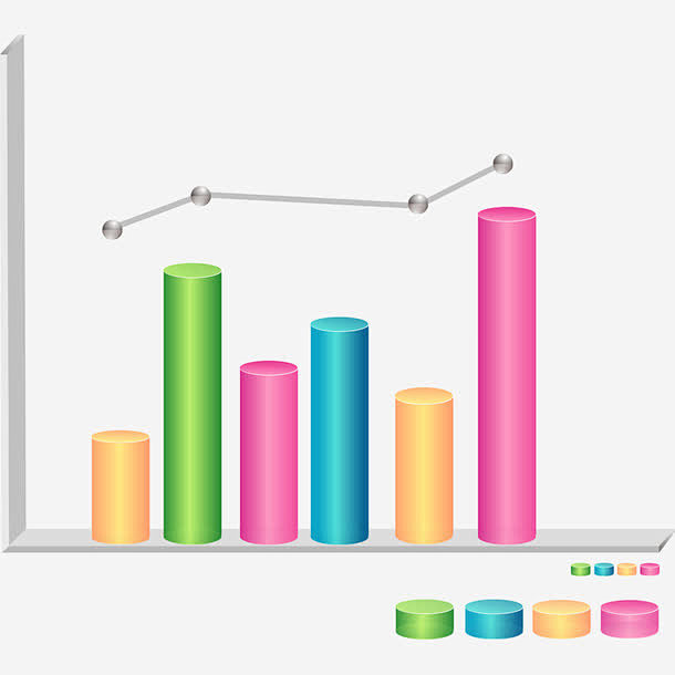 彩色柱形图高清素材页面网页平面电商创意素材png素材