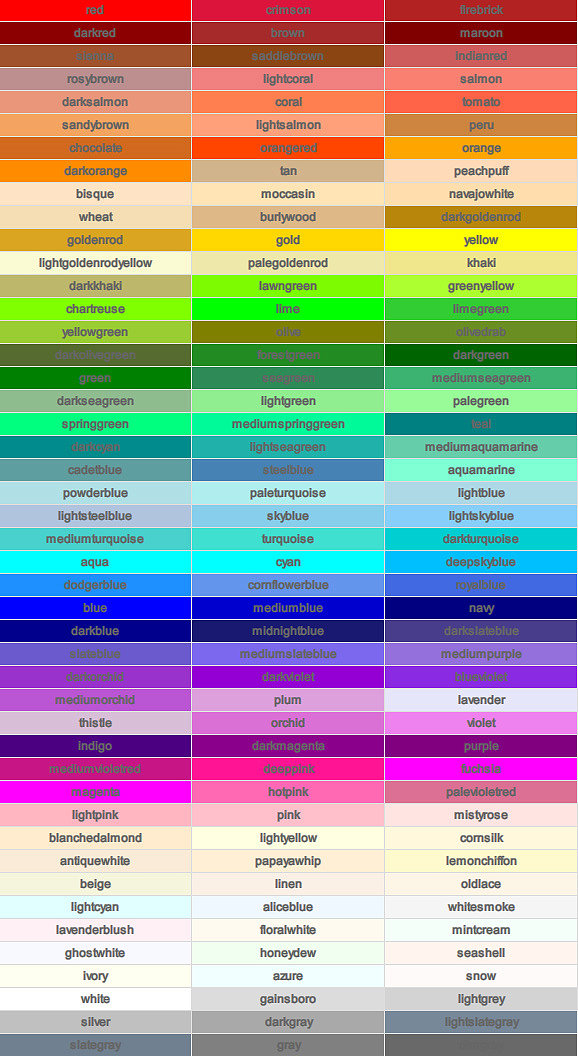 24种颜色的英文单词图片
