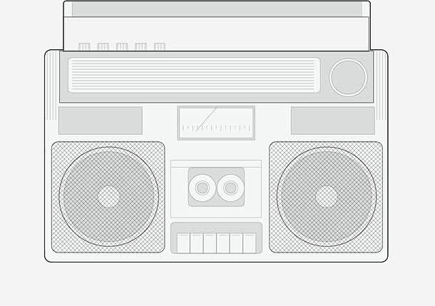 黑白录音机https icon Com 录音机手绘录音录音棚录音icon 录音设备录音图标