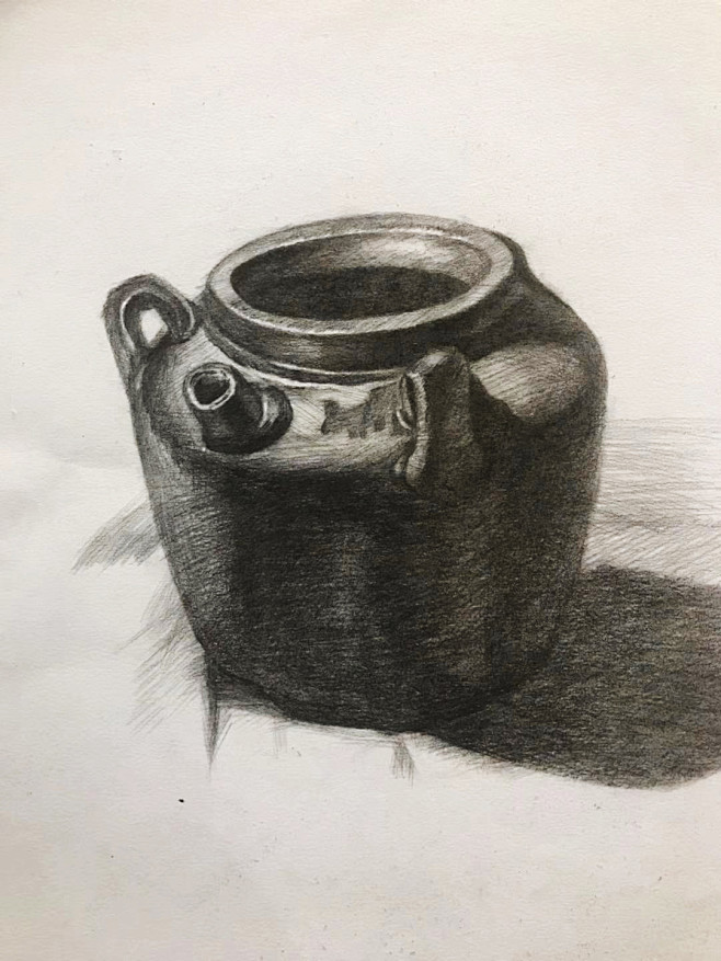 手绘 素描 罐子