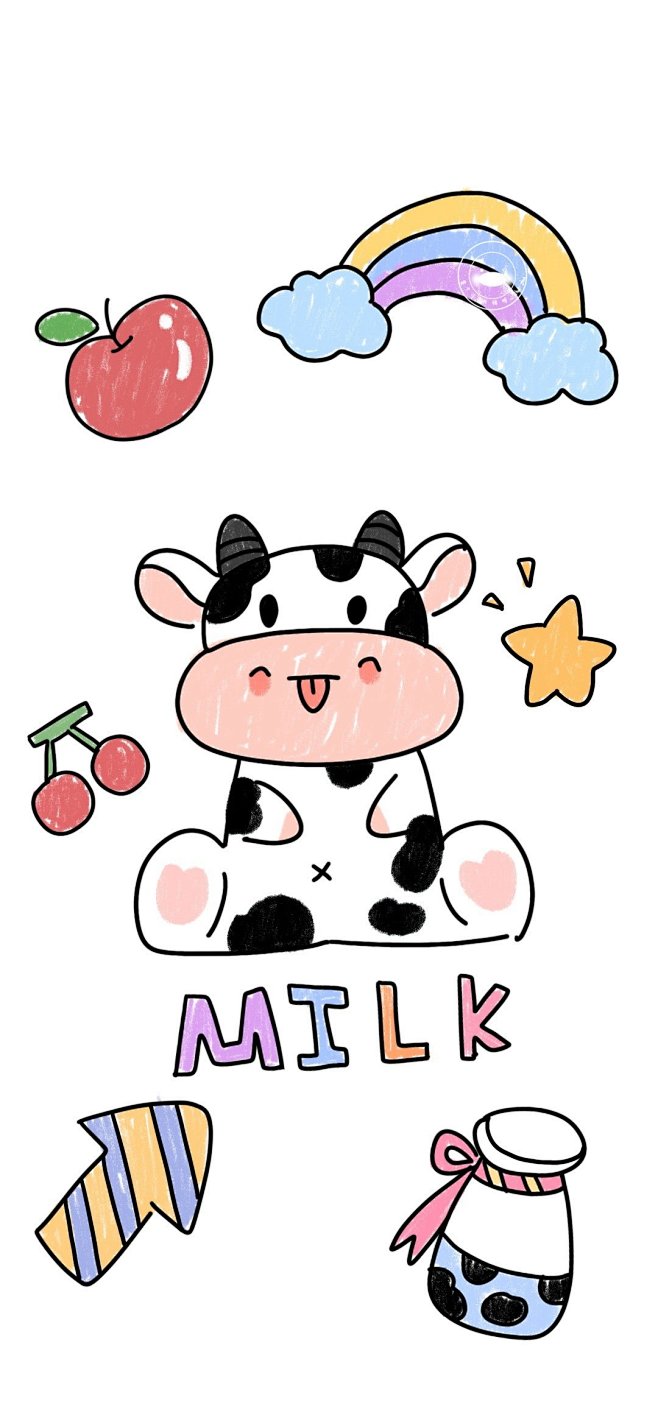 卡通手机壁纸奶牛cr是个小懒猪呀zhuzhu