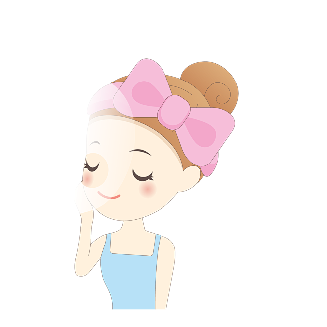 卡通做面膜的女孩1450x1450