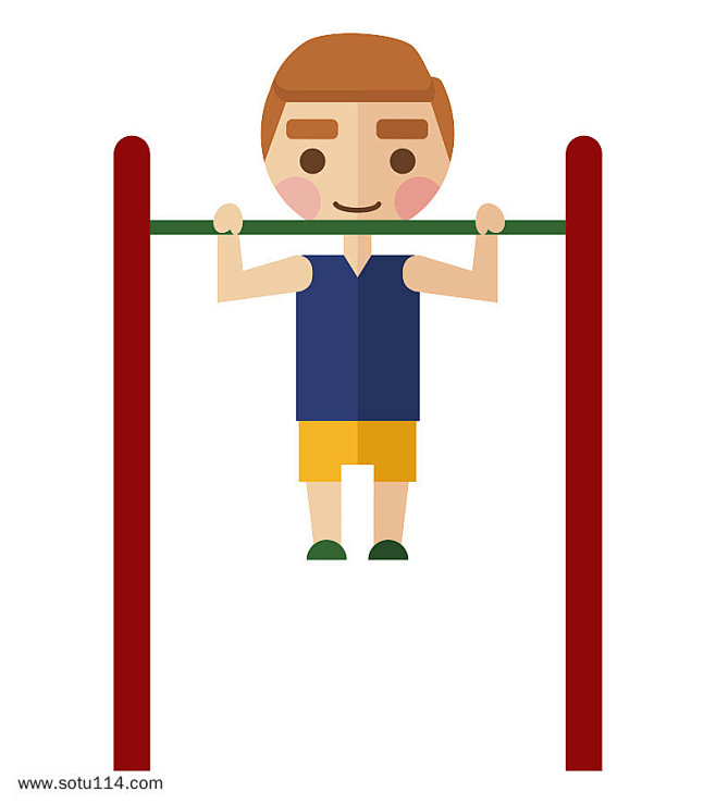 单杠体育运动卡通人物