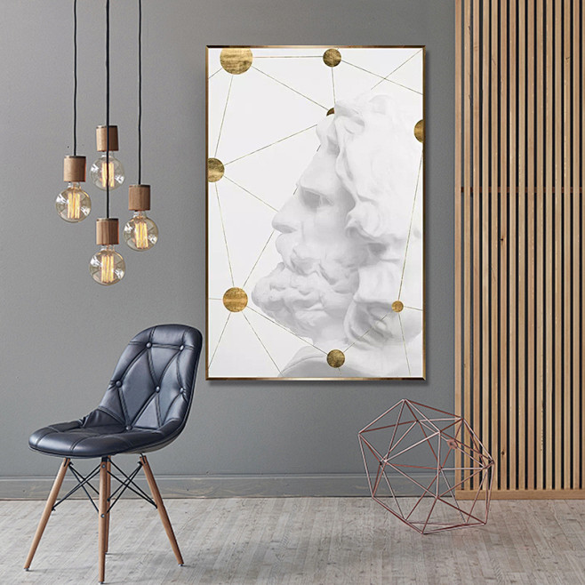 北欧现代简约时尚石膏人物客厅沙发背景墙挂画餐厅书房壁画淘宝网