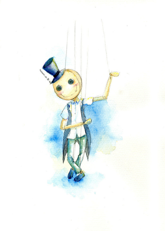 什么是雪米粒的插画牵线木偶