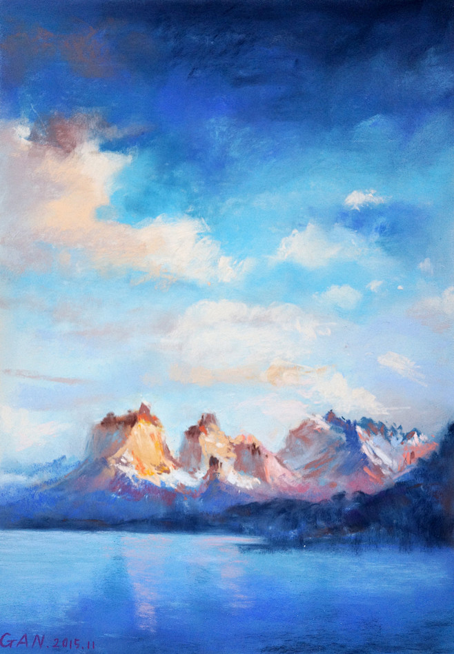 干干水彩插画干干粉画色粉干干绘画工作室