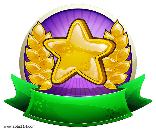 金色亮丽五角星游戏奖励图标ico