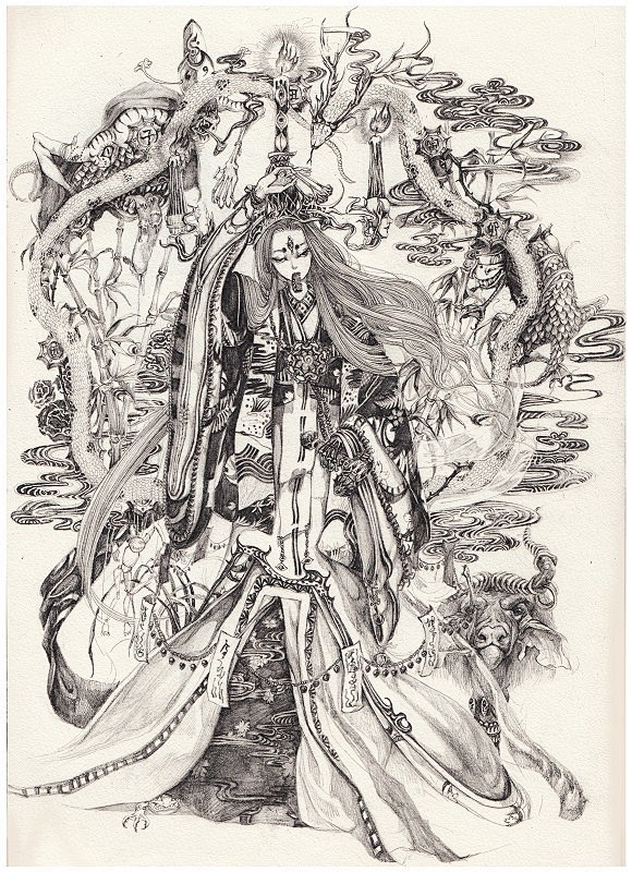 百鬼夜行一系列赵孰公卍鬼巫女丑时参诅咒涂鸦王国